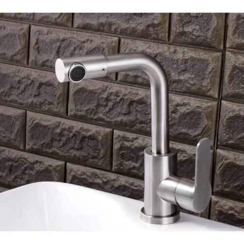 Spray water mouth face wash rotating faucet 304 stainless steel hot and cold type