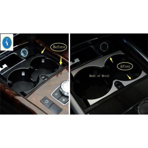 Yimaautotrims For Mercedes Benz E Class Sedan W212 2011 - 2015 Metal Accessories Central Water Cup Holder Decoration Cover Trim
