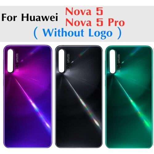 For Huawei nova 5 Back Battery Cover Rear Housing Glass Door Panel Case For Huawei nova 5 Pro Rear Cover