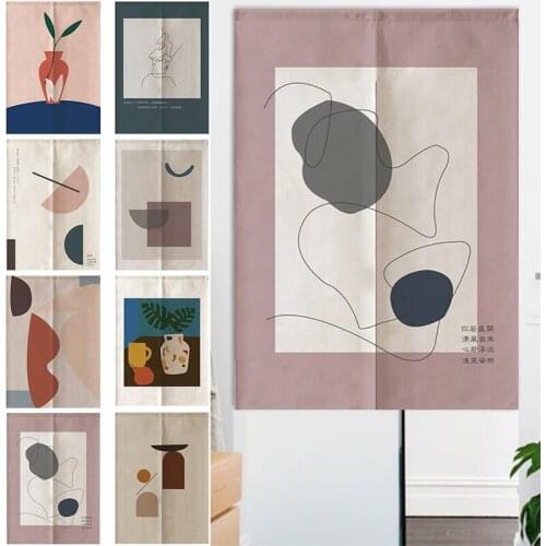 1pc Fashion Door Curtain Nordic Kitchen Half-curtains Living Room Bedroom Printed Half-curtain Doorway Decoration