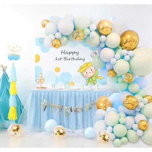 126pcs/set Macaroon Blue Balloons Chain Blue Latex Balloon Arch Wedding Baby Shower Birthday Christmas Party Decor Supply