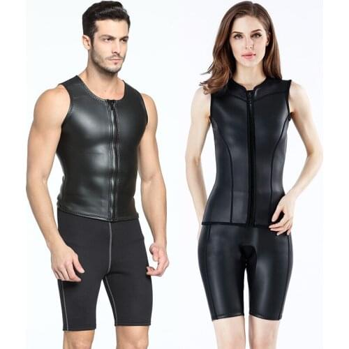 2MM Hoodie Bathing Vest Sleeveless Tops For Surfing Swimming Snorkeling Fishing Rash Guard Women Men Diving Trunks Vest WetSuit