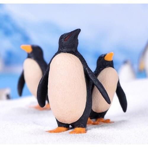 2Pcs Mini Penguin Dad Son Model Ornament Fairy Garden Micro Landscape DIY Decor Miniatures