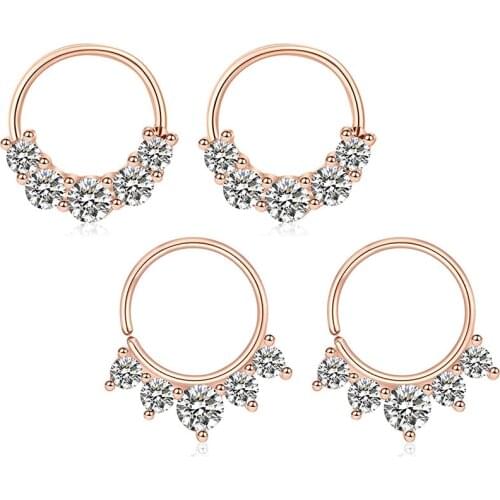 20g Daith Earring Hoop Cartilage Helix Hoop Ring for Women Girl Stainless Steel and CZ Style Nose Septum Piercing Ring 8mm 10mm