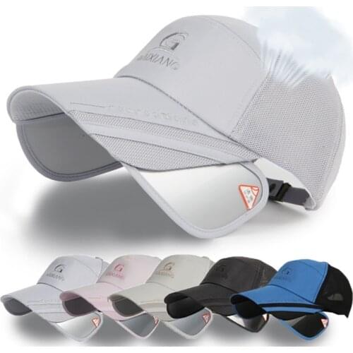 2018 Unisex Outdoor Hats Summer Flexible Sunshade Sunscreen Hat Fishing Baseball snapback caps Telescoping visor casquette