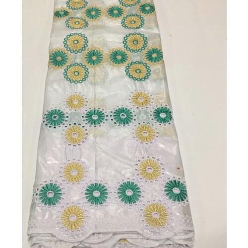 African Bazin Riche Fabrics White Basin Riche Brode 2020 High Quality Lace Cotton Embroidery Guinea Brocade Fabric 5Yards
