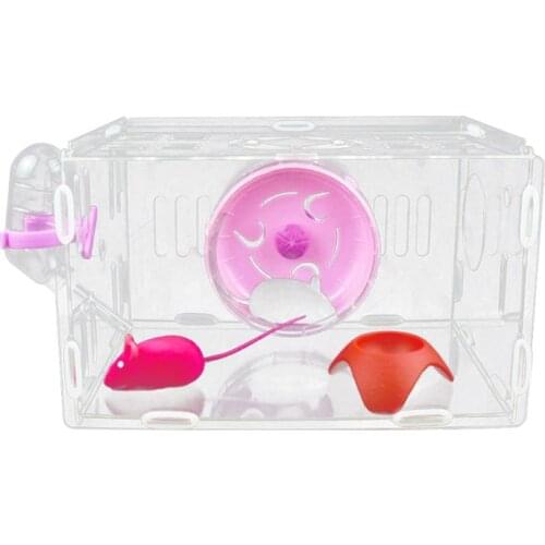 Acrylic Hamster Cage Small Pet Villa Transparent Breathable Castle Deluxe Basket R7RC