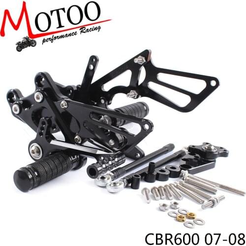 Full CNC Aluminum Motorcycle Adjustable Rearsets Rear Sets Foot Pegs For HONDA CBR600RR 2007-2008