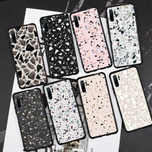 Glitter Gold Foil Marble Terrazzo Stone Phone Case For Huawei honor Mate P 9 10 20 30 40 Pro 10i 7 8 a x Lite nova 5t Funda