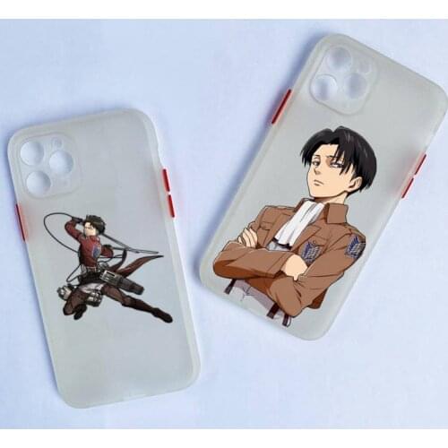 Anime Attack on Titan Phone Cases For iphone 12 11 Pro Max Mini XS 8 7 Plus X SE 2020 XR Matte Transparent Light white Cover