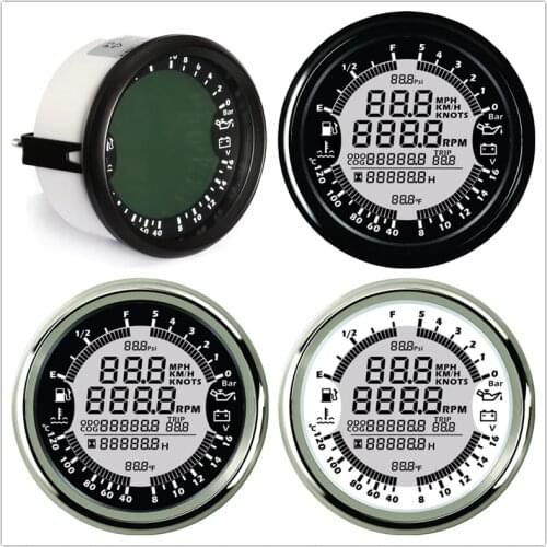 Temperature Sensor 6 in 1 GPS Speedometer Tachometer Water Temp Fuel Level Oil Pressure Volt Meter RPM for boat motor Digital