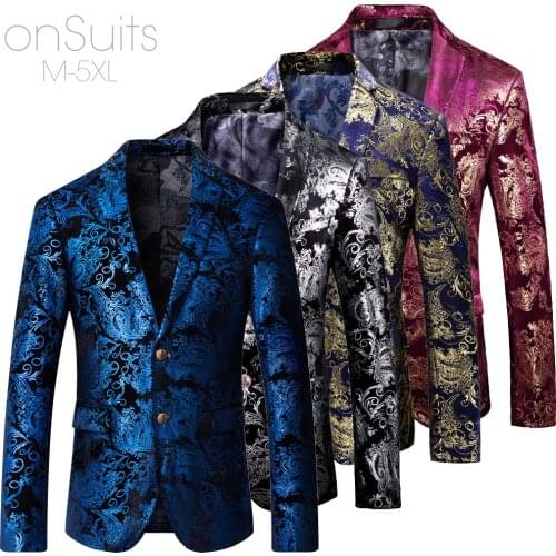 Brand Design Blazer Tide Mens Fashion Print Blazer Design Plus Size Hip Hop Casual Male Slim Fit Suit Jacket Singer Costume -5XL