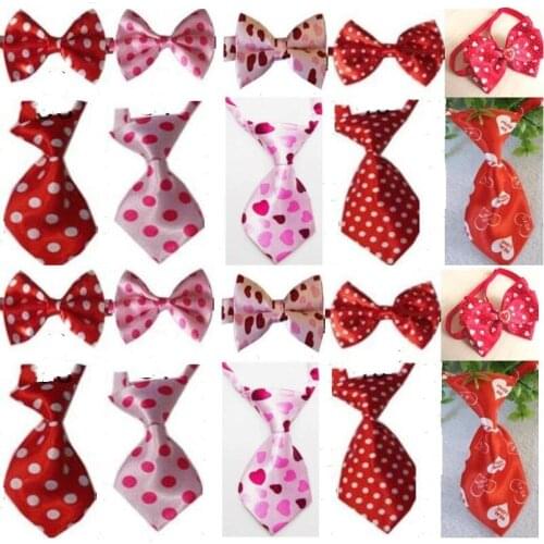 100pc/lot Valentines Day Dog Ties Pet Bow Ties Cat Neckties Dog Grooming Supplies can choose different color P01