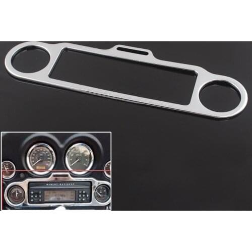 Motorcycle Chrome Stereo Accent Trim Ring Cover For Harley-Davidson Electra Street Glide Speedometer Rings