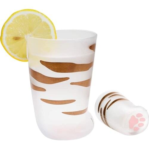 Cute Cat Claw Cup Creative Breakfast Milk Cup Personality Frosted Glass Cup Drinkware for Men Women Kids