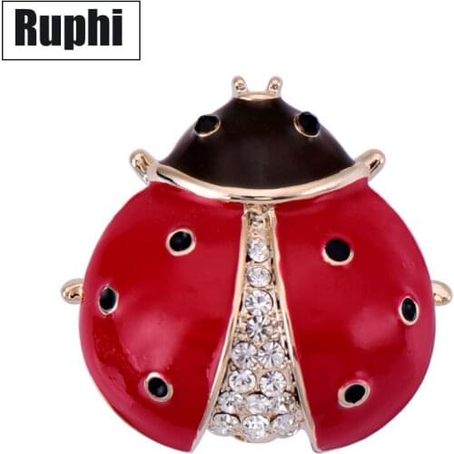 Fashion insect animal pin Brooch Lovely little beetle Seven-star Ladybug Brooches Ornaments