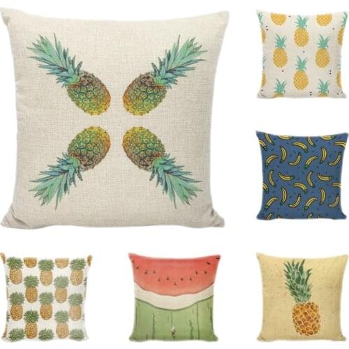 Soft Tropical Fruit Yellow Pineapple Cushion Case Lemon Bikes Pillow Cover Funny Wedding Gifts 17inch Polyester Seat Home Decor