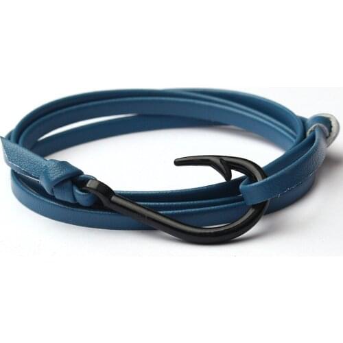 New Hot Fashion Woven Multilayer Anchor Charm Bracelets Lovers Hope Anchor Hand Bracelet Fish Tail Hooks