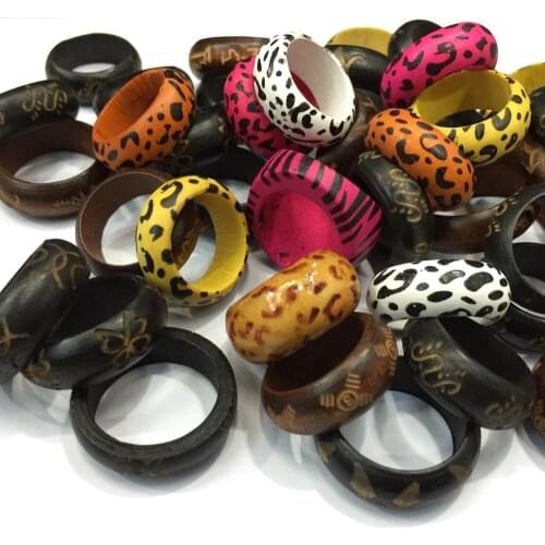 Wholesale Free Shipping Jewelry Lots 12pcs Mixed Lots Fashion Wooden Rings for woman kinds romantic wedding party present