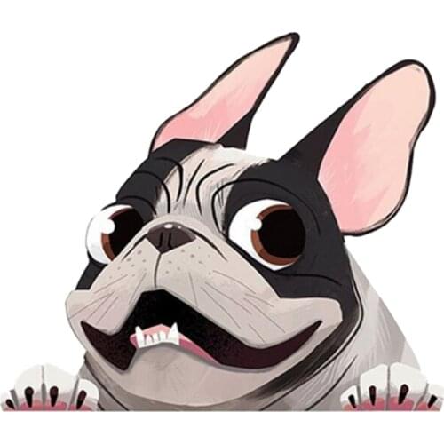 Self-adhesive Decal Cute Pet Dog French Bulldog V2 Car Sticker Waterproof Auto Decors on Bumper Rear Window B0082