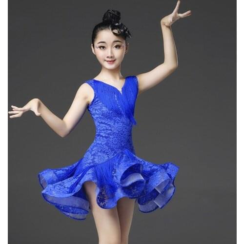Fashion Latin Dance Dress for Children Tango Samba Salsa Ballroom Dancewear Clothes Modern Rumba Stage Performance Clothing