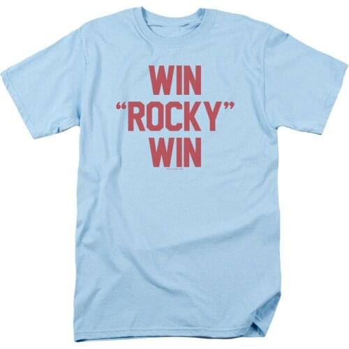 Rocky Win Rocky Win T Shirt Mens Licensed Boxing Movie Creed Balboa Light Blue