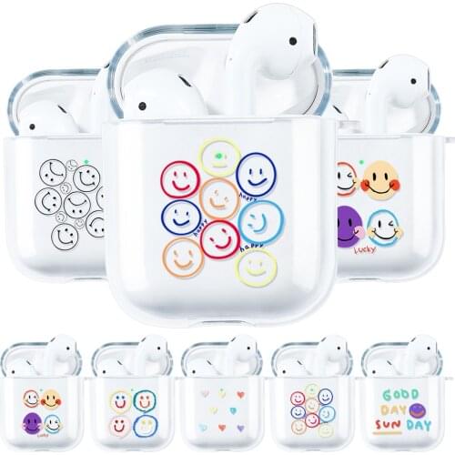 Luxury Case For Apple Airpods Cases Silicon Transparent Funda Airpods Pro Airpod 2 1 3 Air pod Pros Cute Smile Paint Cover Coque