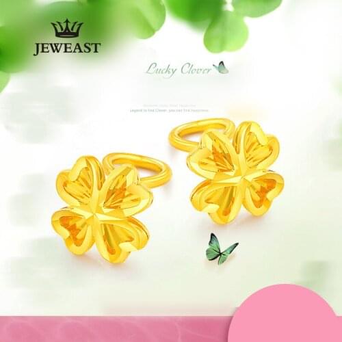 SFE 24K Pure Gold Earring Real AU 999 Solid Gold Earrings Smart Beautiful Four Clover Upscale Trendy Jewelry Hot Sell New 2020