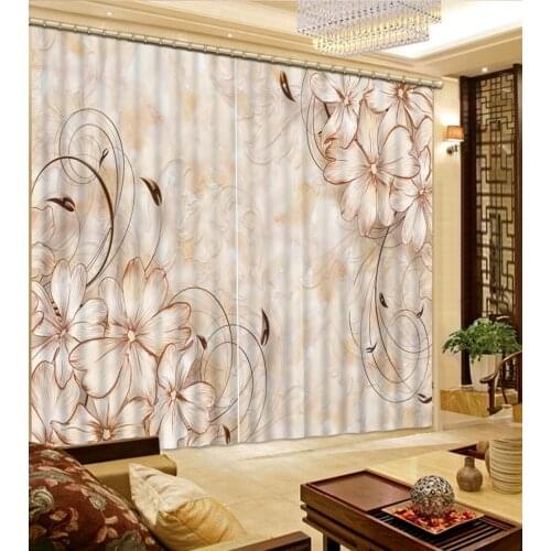 Modern Home Decoration Blackout 3D Curtain stereoscopic fashion flower curtains