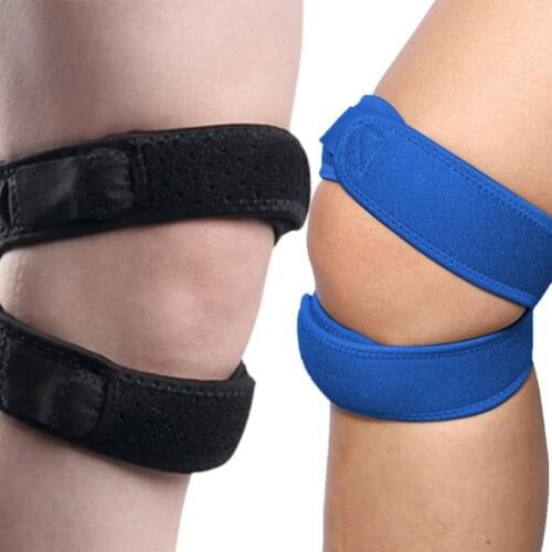Double Fixed Patella Sports Knee Pads Belt Pro Protective Brace Strap Protector PadsBandage Running Basketball