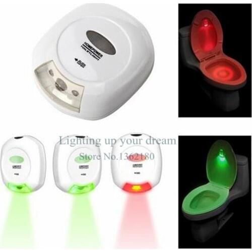 LED Sensor Motion Activated Toilet Light Bathroom Flush Toilet Lamp IP55 waterproof Battery-Operated Night Light Free Shipping