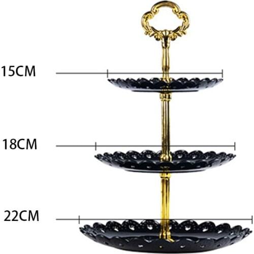 Fruit plate European-style dessert table Fruit plate Three-tier cake stand dessert stand Wedding party candy plate