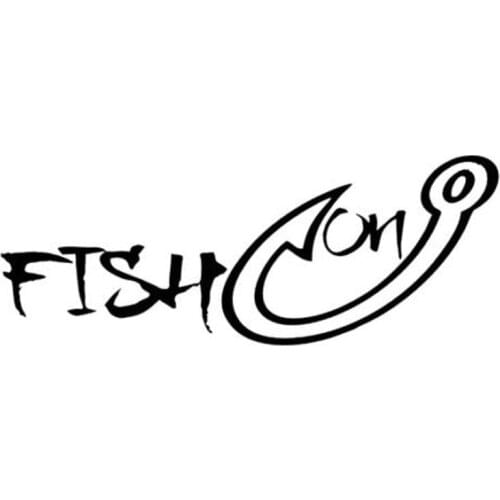 HotMeiNi FISH ON Fun Fishing Vinyl Decals Personalized Car Stickers For Window Bumper Laptop Kayak Black/Silver 16X6.2CM