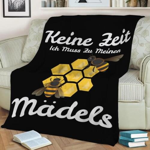 Bee wasp fun funny gift be Flannel Throw Blanket 3D Printed Keep Warm Sofa Child Blanket Home Decor Textiles Dream Family Gift