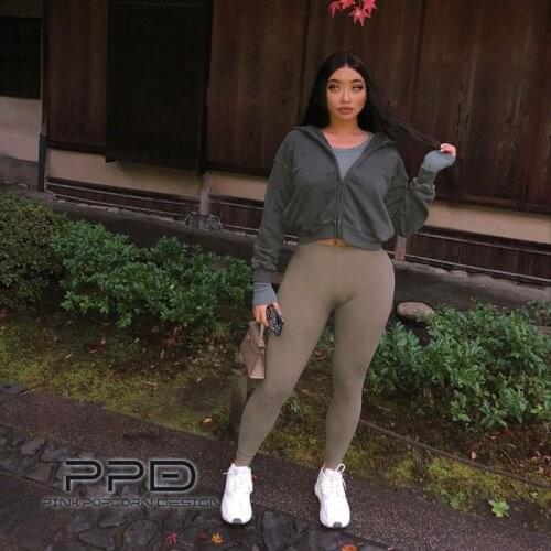 5 Colors Earth Color Warm Fleece Thread High Elastic High Waist Leggings