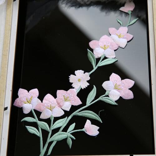 1pc 3d handmade rhinestone beaded patches for clothing orchid flower embroidery parche Decorative ironing patch applique floral