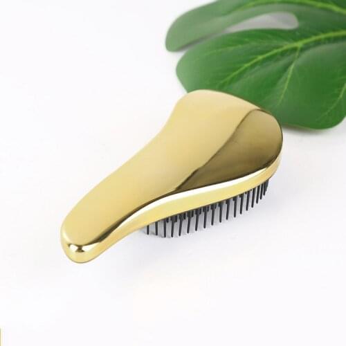 1pcs Anti-static Hair Brush Comb Styling Tools Shower Electroplate Detangling Massage Combs For Salon Styling Women Girls Hair
