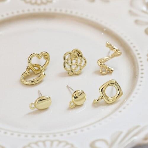 10pcs/pack Rose Flower Z Metal Earring stud Earring DIY Jewelry Making