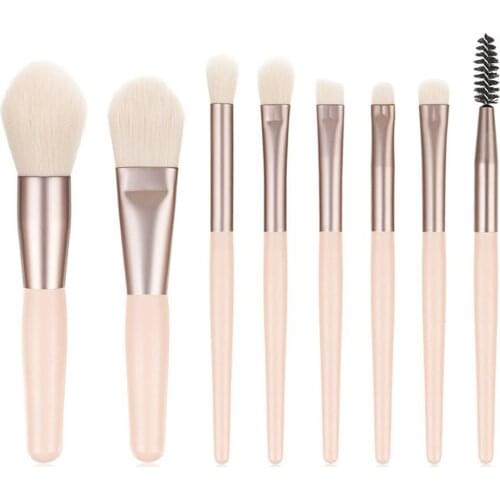 8 Pcs Mini Travel Portable Soft Makeup Brushes Set Eye Shadow Powder Eyelash Lip Concealer Blush Make Up Brush Set