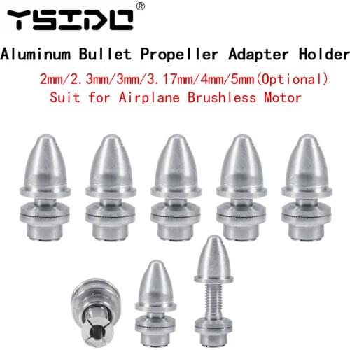 Surpass Hobby 5Pcs 2mm 2.3mm 3mm 3.17mm 4mm 5mm RC Aluminum Bullet Propeller Adapter Holder for Airplane Brushless Motor Prop