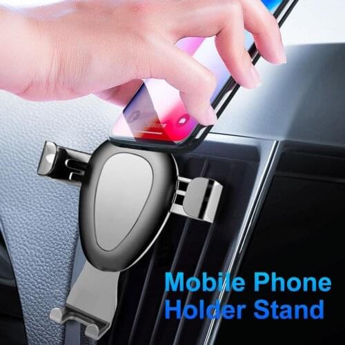 Aluminum Alloy Automatic Clip Gravity Induction Shrink Car Phone Stand Air Vent Snap-On Mobile Phone Hodler Navigator Support