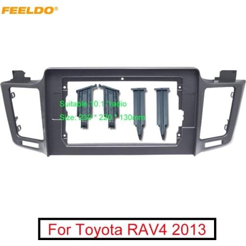FEELDO Car Audio 2Din Fascia Frame Adapter For Toyota RAV4 2013 Big Screen 10.1 Inch Stereo Dash Fitting Panel Frame Kit