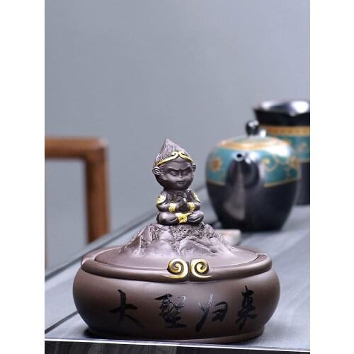 Vintage large ashtray Home Wukong Living room Decoration Creative Personality Smoking accessories Men gadget Fathers Day Gift