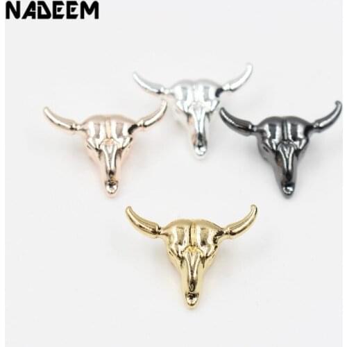 NADEEM New Fashion Designer 4 Colors Jewelry Making Accessories Metal Gold Color Goat Charm Beads For Jewelry Making Supplies