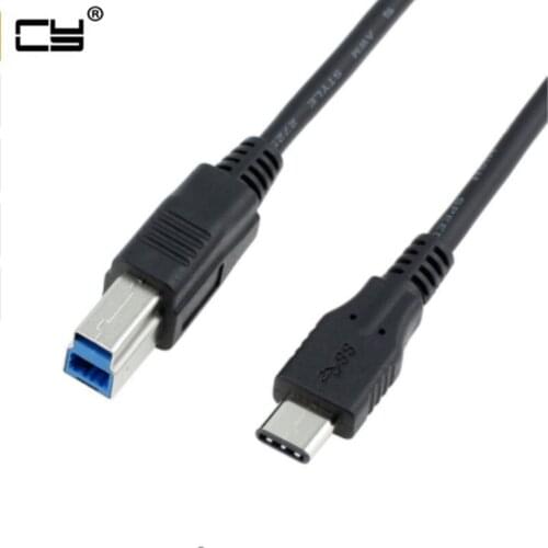 Black Color USB-C USB 3.1 Type C Male Connector to USB Standard B Male Data Cable for Mac book & Laptop