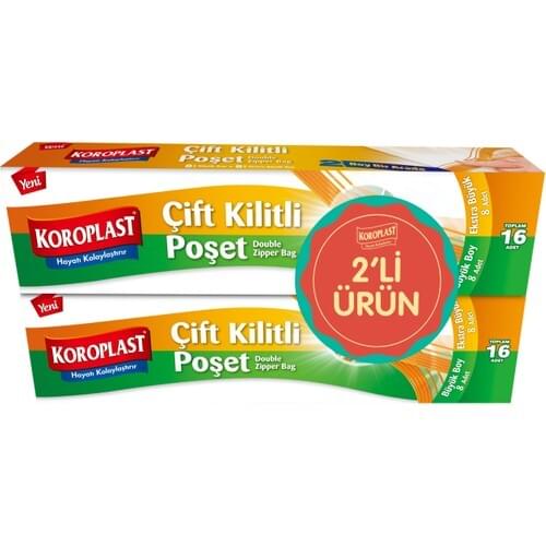 Coroplast Double Ziplock Big-Extra Large Size Karma Sachet (2'li Package)