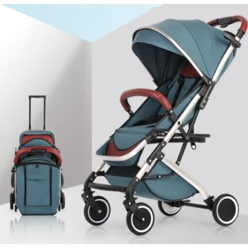 Baby stroller aluminum shock absorber folding child umbrella four wheel cart light travel pram