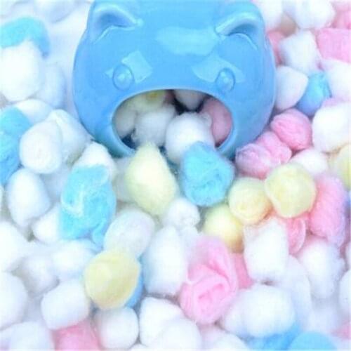 Hot 100Pcs/Bag Colorful Winter Keep Warm Cotton Ball Cute Cage House Filler Supply For Hamster Rat Mouse Small Animals Supplies