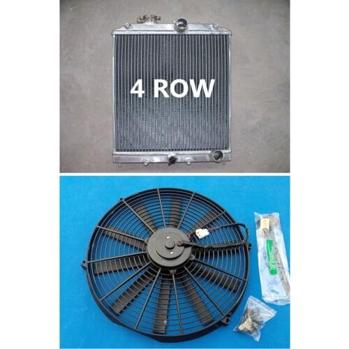 4 Row ALUMINUM RADIATOR & FAN For Honda CIVIC EG EK B16 B18 52MM 1992-2000 1992 1993 1994 1995 1996 1997 1998 1999 2000