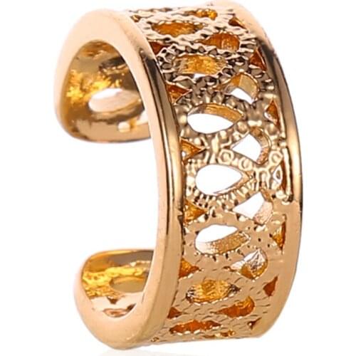 Retro Hollow Geometry Ear Clip No Ear Hole Ear Buckle National Style Simple Punk Earrings Pattern Ring Ear Clip